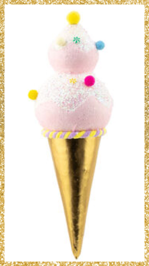 15" Large December Diamonds Pink Double Ice Cream Ornament