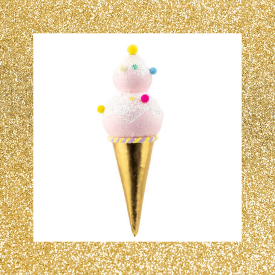 15" Large December Diamonds Pink Double Ice Cream Ornament