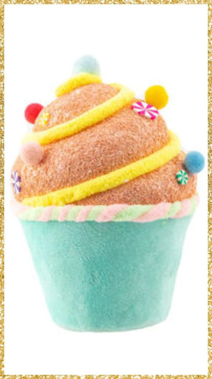 6" December Diamonds Blue / Orange Cupcake Ornament
