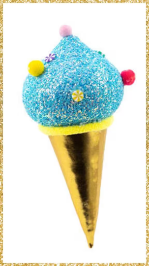7" December Diamonds Blue Ice Cream Cone