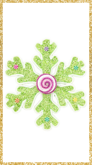12" Green Snowflake Ornament