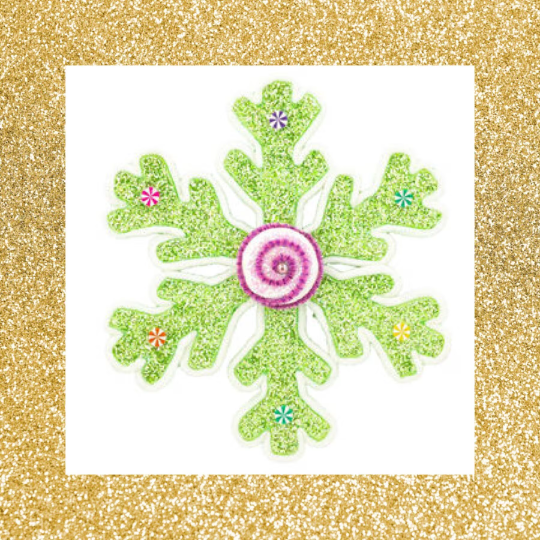 12" Green Snowflake Ornament