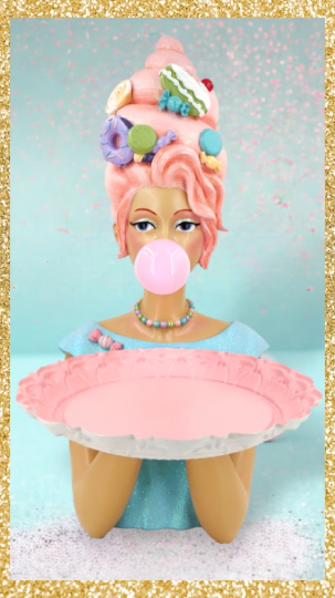20" Cotton Candy Queen Dessert Server Cotton Candy Lady Server