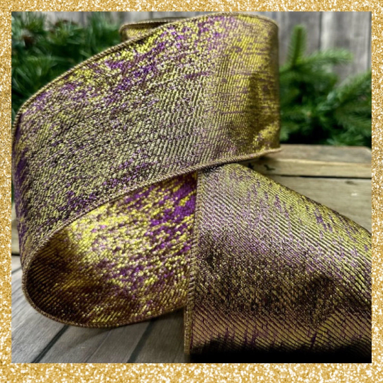 Purple Gold Ribbon, Purple Satin Ribbon