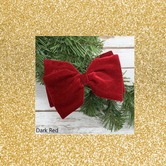 Dark Red Velvet Bow with Clip