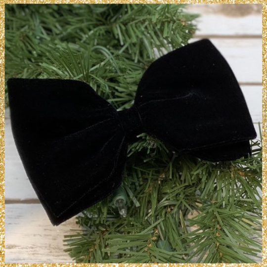 Black Velvet Bow with Clip