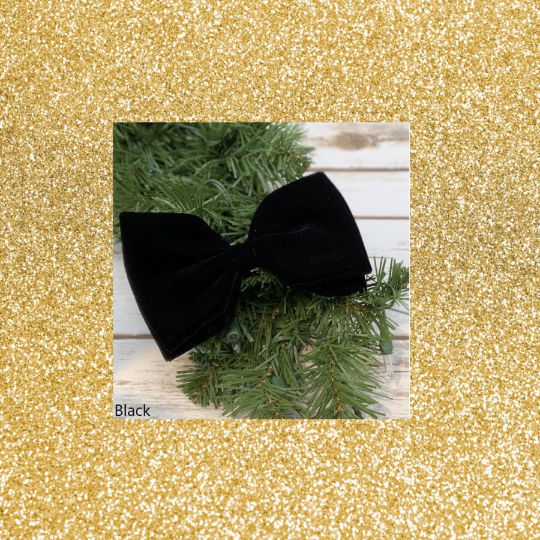 Black Velvet Bow with Clip