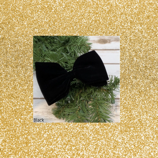 Black Velvet Bow with Clip