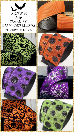Lime Green and Black Farrisilk Ribbon