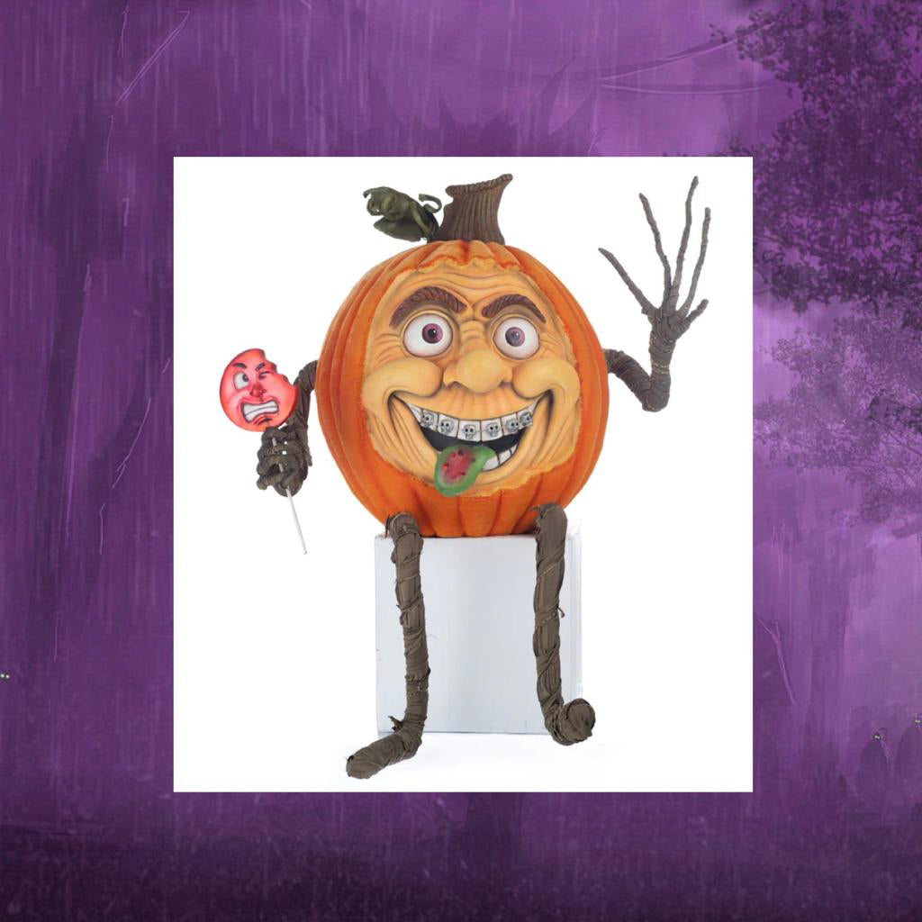 Katherine's Collection Halloween Decor Goofy Lanky Leg Pumpkin