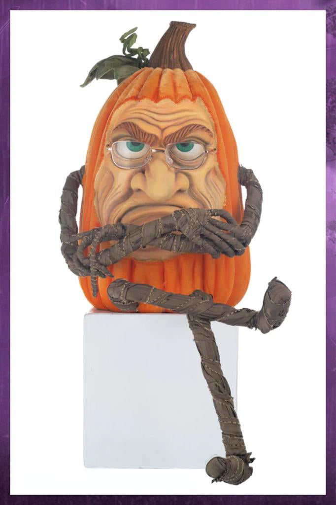 Katherine's Collection Halloween Decor Grumpy Lanky Leg Pumpkin