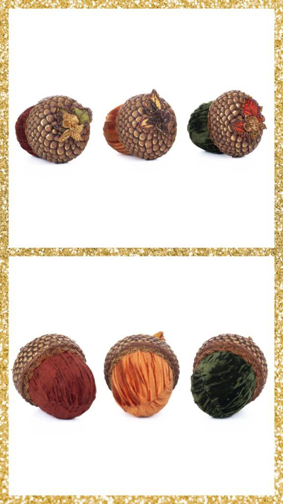 Katherine's Collection Harvest Forage Acorns Assortment of 3