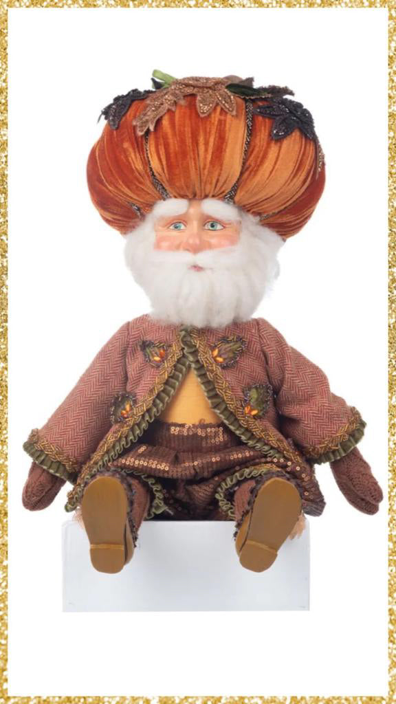 Katherine's Collection Harvest Pumpkin Hat Ledge Sitter