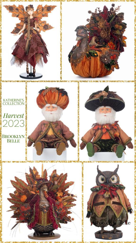 Katherine's Collection Velvet Pumpkins Assortment of 3