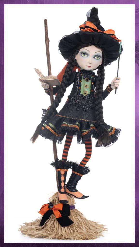Katherine's Collection Halloween Decor Hilary Blackroot on Broom