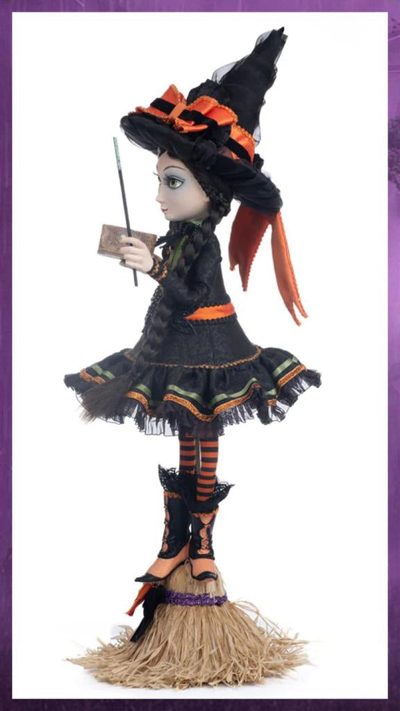 Katherine's Collection Halloween Decor Hilary Blackroot on Broom