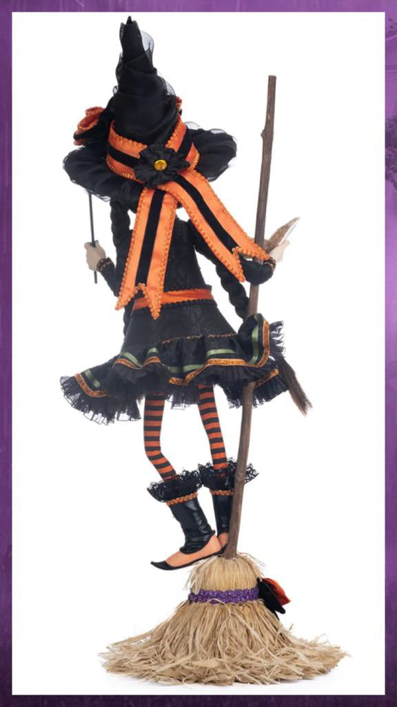 Katherine's Collection Halloween Decor Hilary Blackroot on Broom