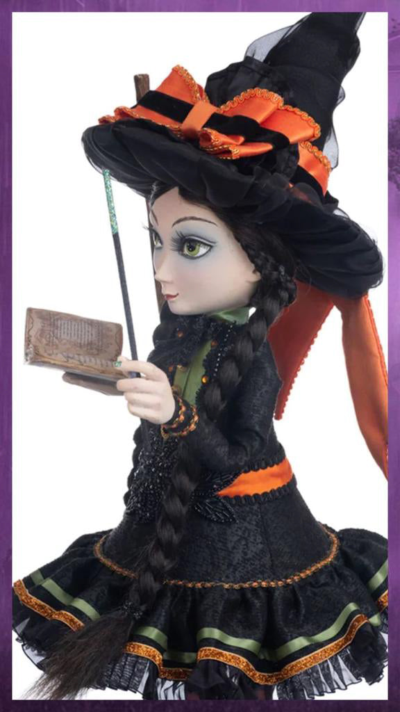 Katherine's Collection Halloween Decor Hilary Blackroot on Broom