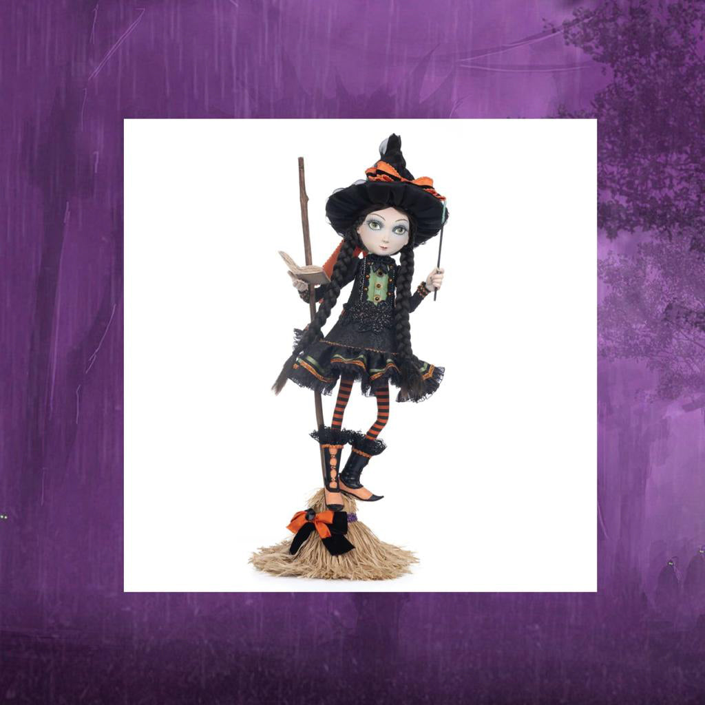 Katherine's Collection Halloween Decor Hilary Blackroot on Broom