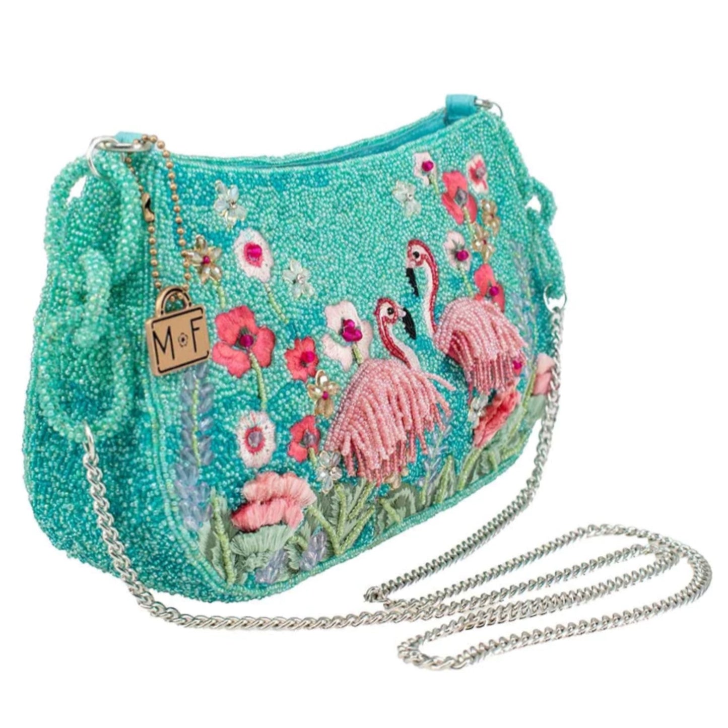 Mary Frances Flirty Flamingos Beaded Crossbody Handbag Mary Frances Handbag