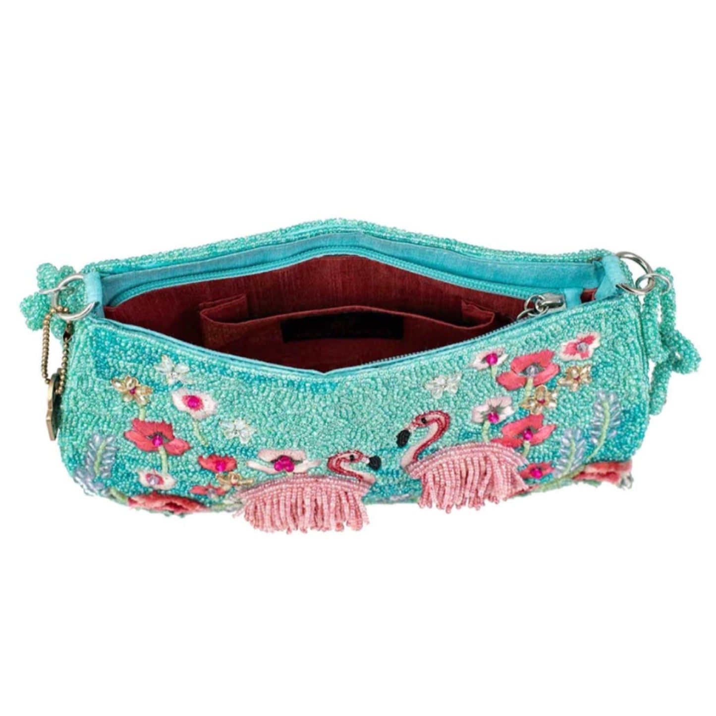 Mary Frances Flirty Flamingos Beaded Crossbody Handbag Mary Frances Handbag
