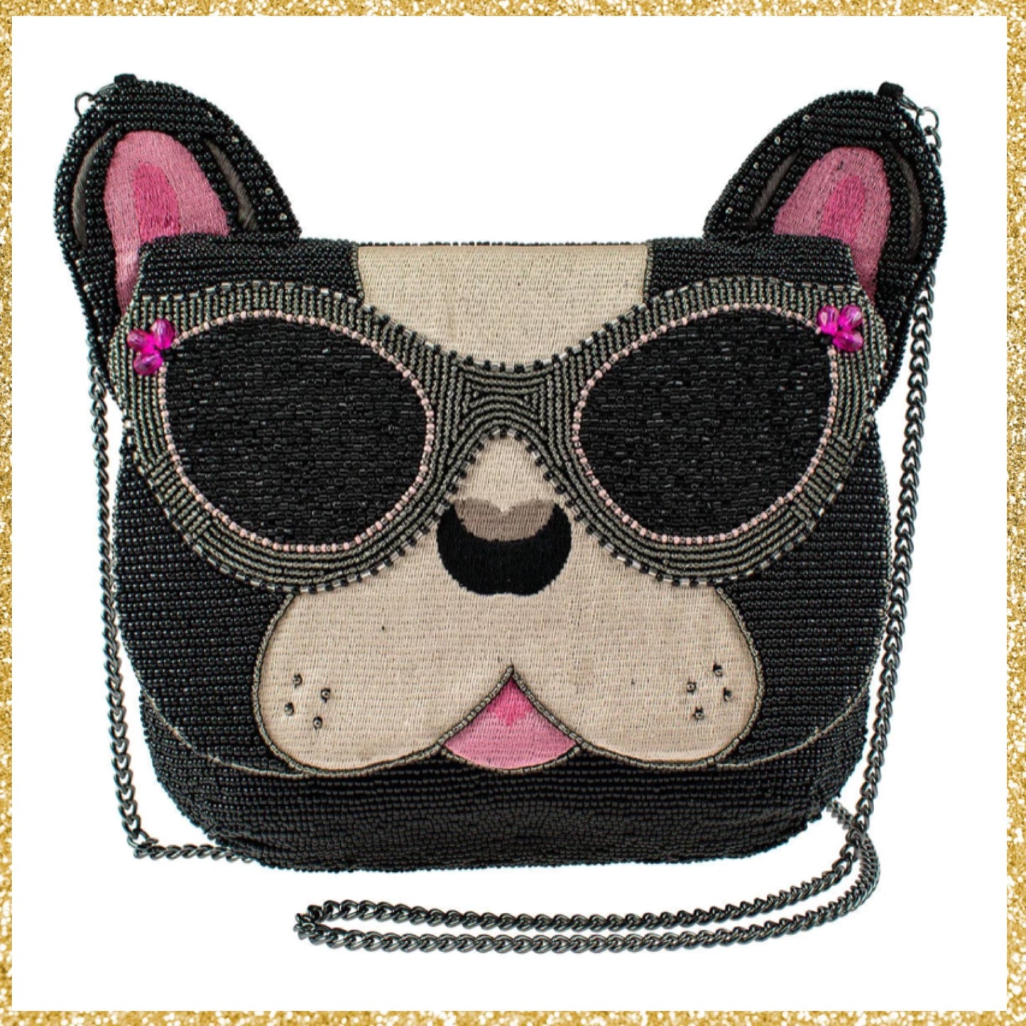 Mary Frances Throw Me A Bone Beaded Crossbody Handbag Mary Frances Handbag