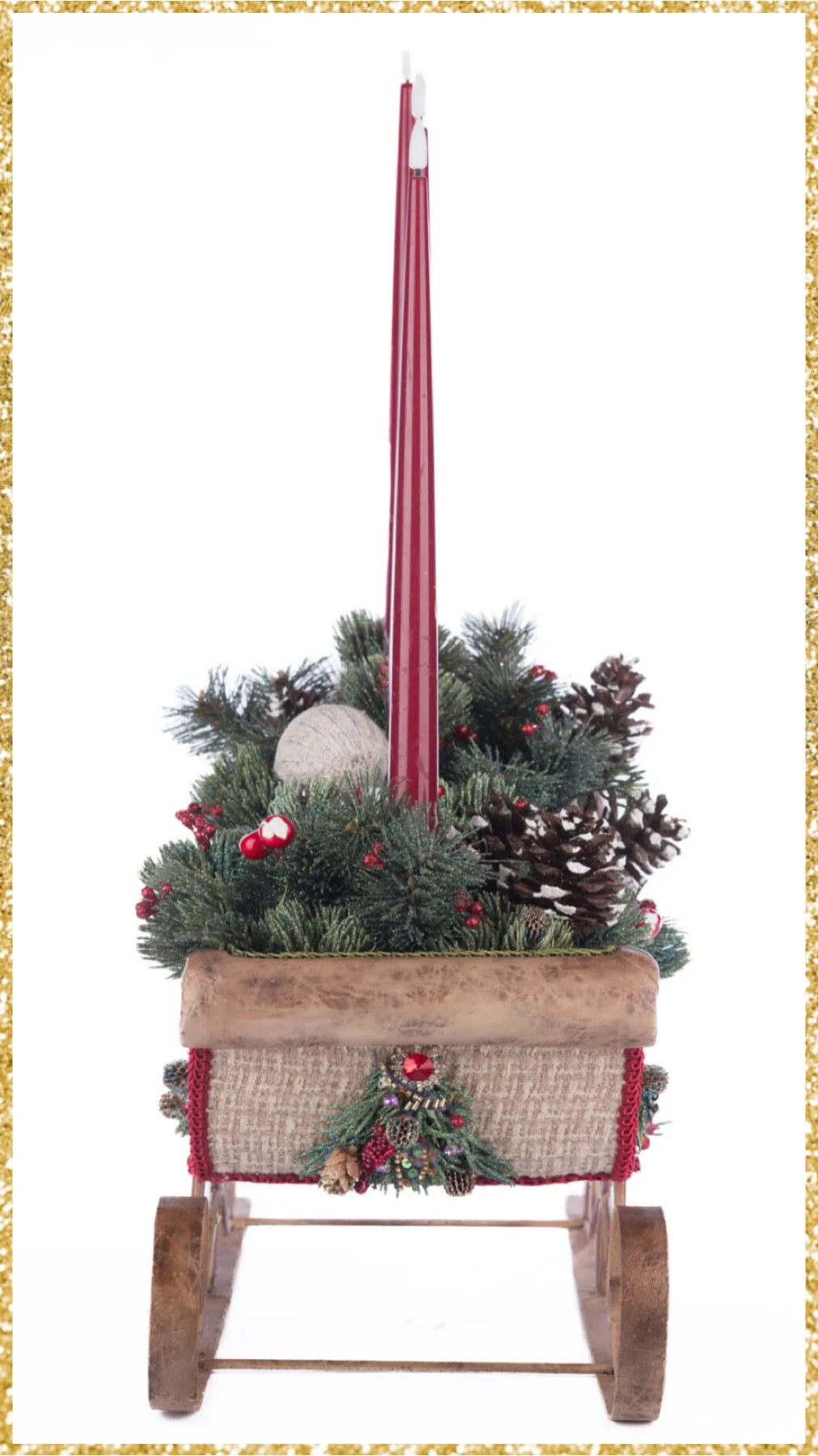 Katherine's Collection North Country Christmas Sleigh Candle Holder Katherine's Collection Christmas Sleigh
