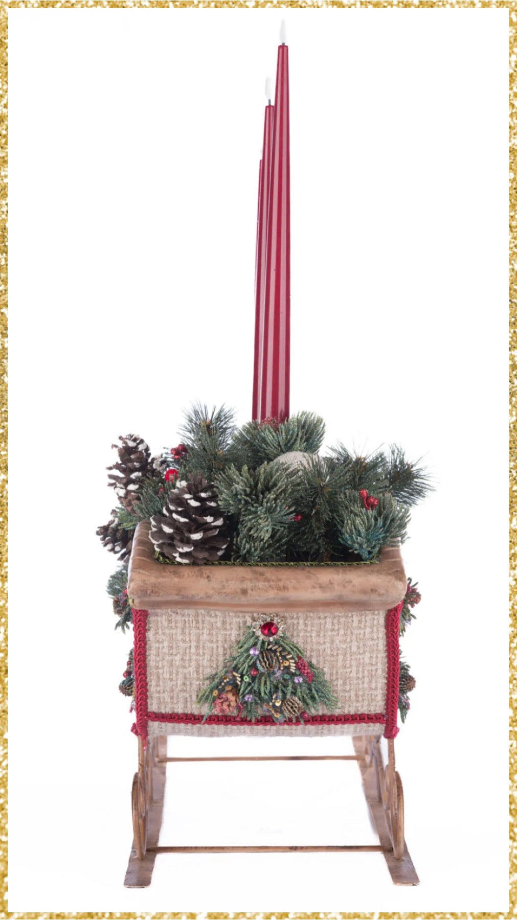Katherine's Collection North Country Christmas Sleigh Candle Holder Katherine's Collection Christmas Sleigh