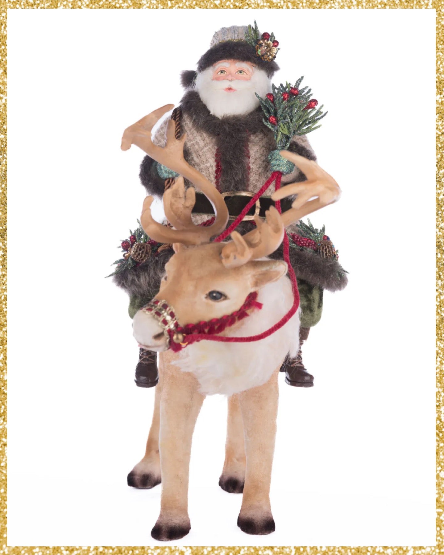 Katherine's Collection North Country Santa Riding Caribou Katherine's Collection Santa Figure