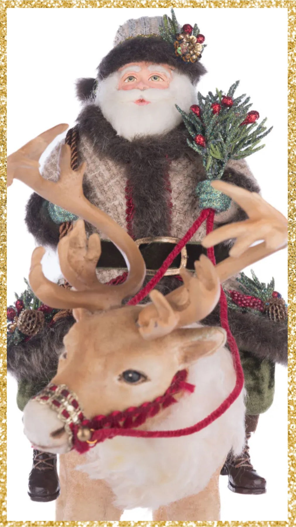 Katherine's Collection North Country Santa Riding Caribou Katherine's Collection Santa Figure
