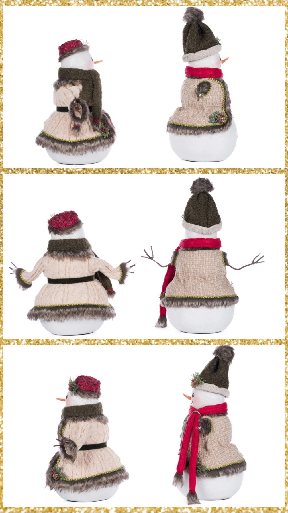 Katherine's Collection North Country Mr. and Mrs. North Country Snowmen Assorted Set of 2 Katherine's Collection Christmas Snowman Assorted Set of 2