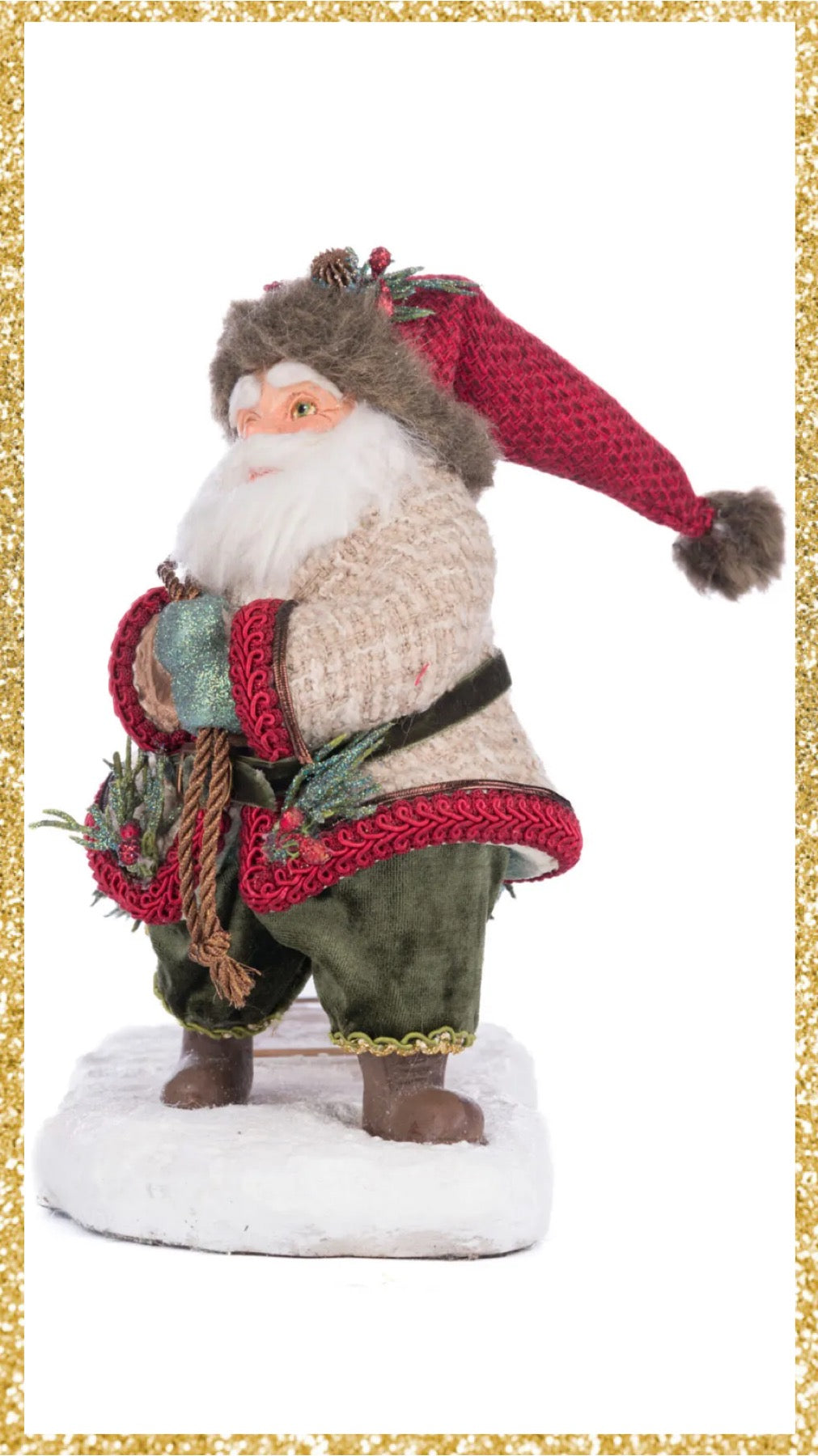 Katherine's Collection North Country Santa Pulling Sleigh Candle Holder Katherine's Collection Christmas Santa and Sleigh Candle Holder