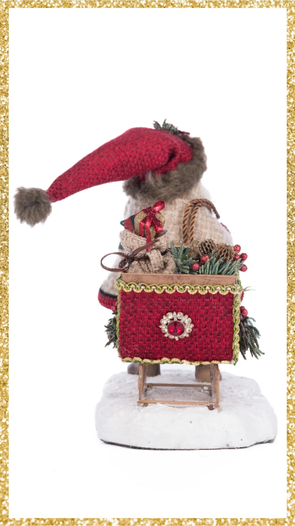 Katherine's Collection North Country Santa Pulling Sleigh Candle Holder Katherine's Collection Christmas Santa and Sleigh Candle Holder