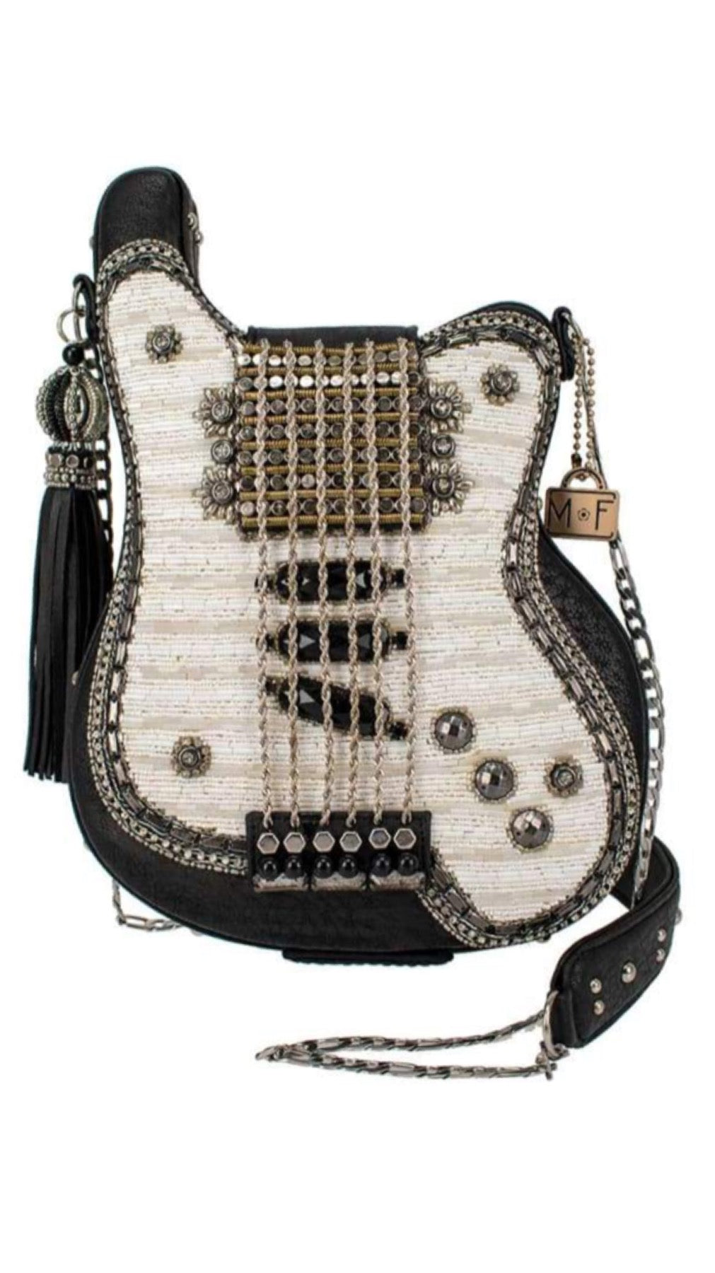 Mary Frances Greatest Hits Guitar Handbag Mary Frances Beaded Bag