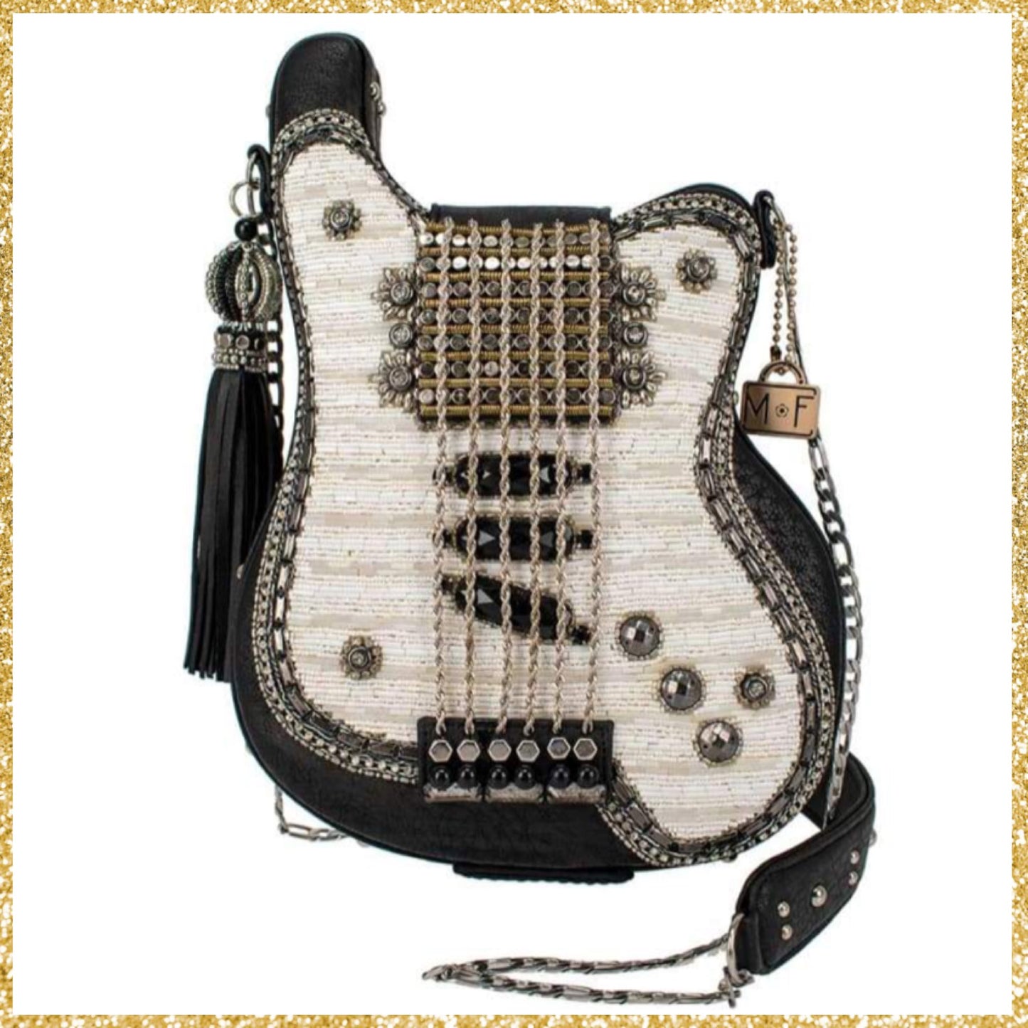 Mary Frances Greatest Hits Guitar Handbag Mary Frances Beaded Bag