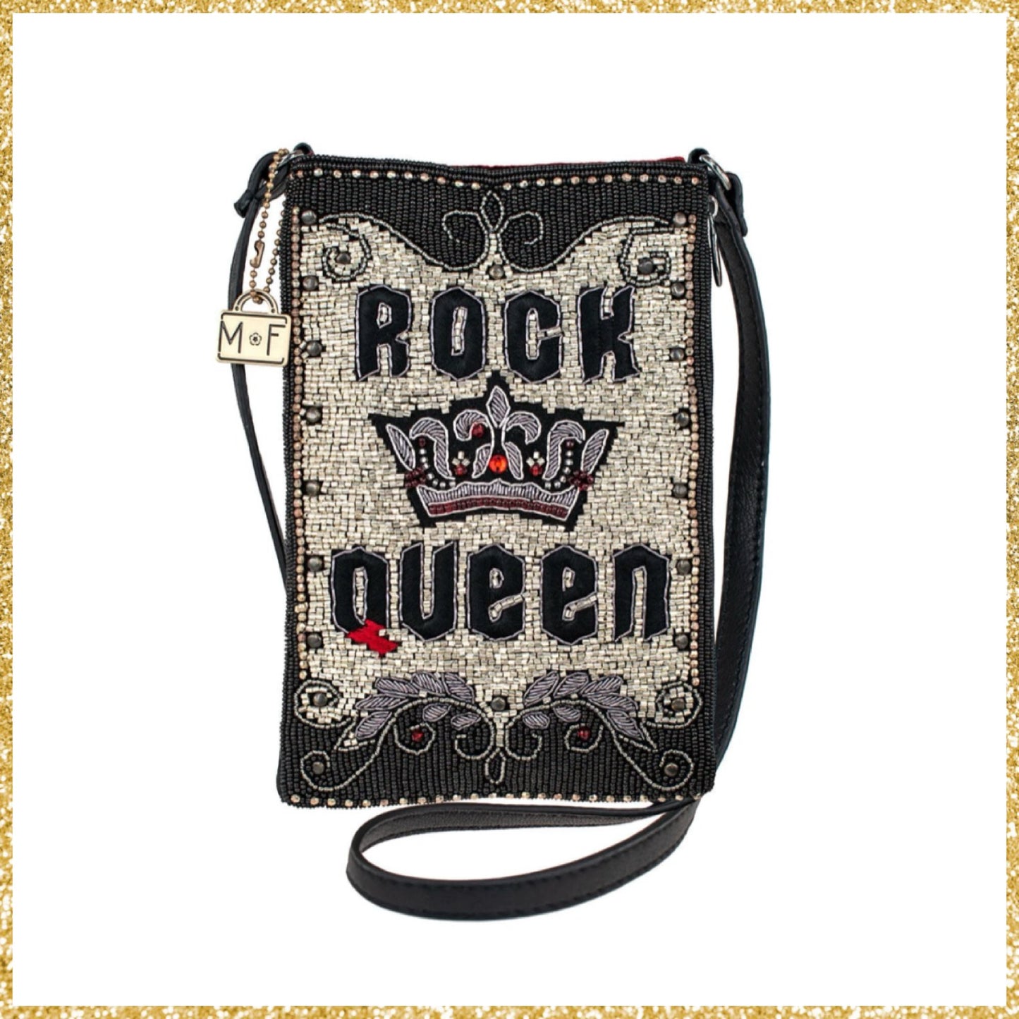 Mary Frances Rock Queen Music Crossbody Handbag Mary Frances Beaded Bag