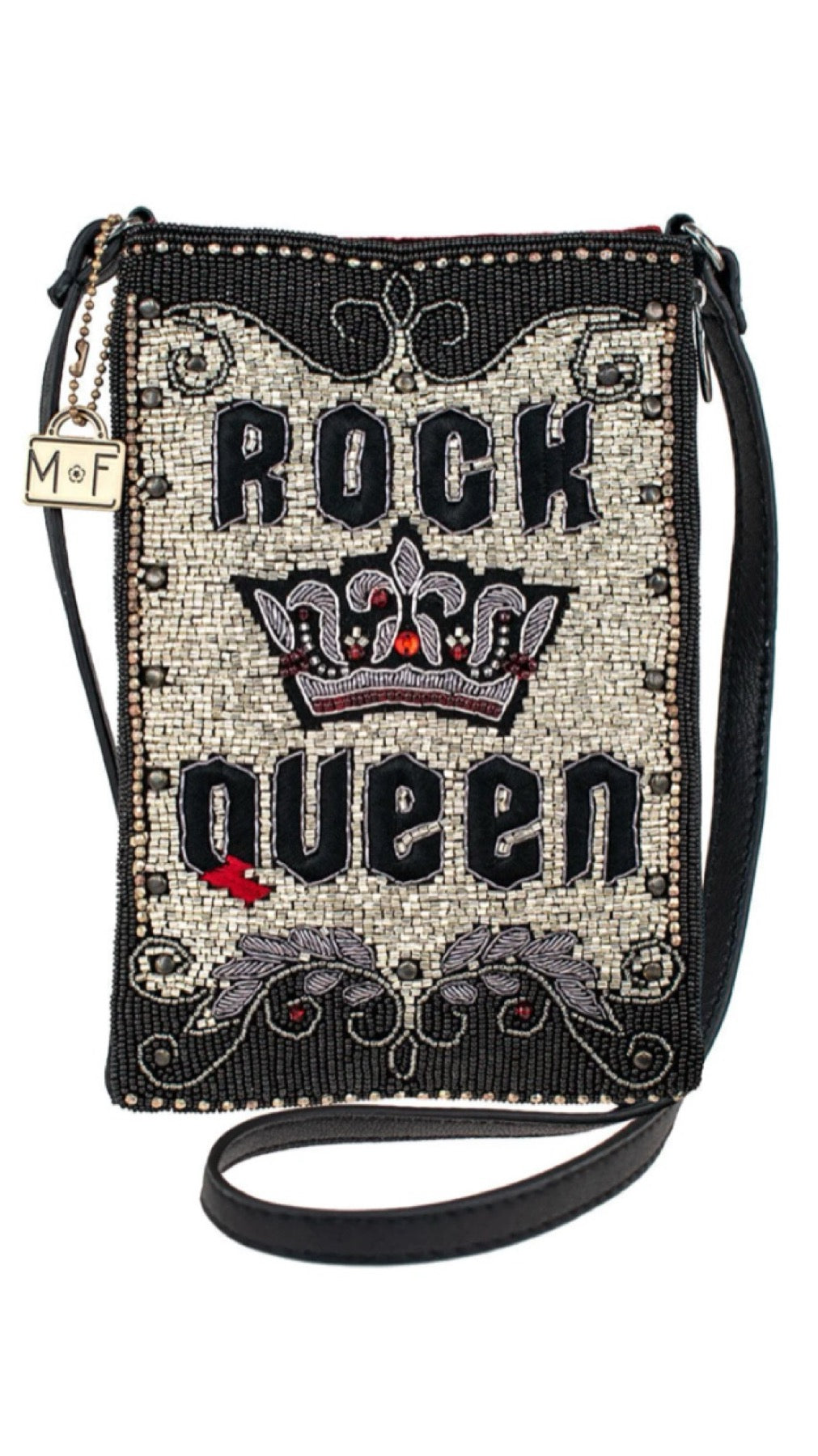 Mary Frances Rock Queen Music Crossbody Handbag Mary Frances Beaded Bag