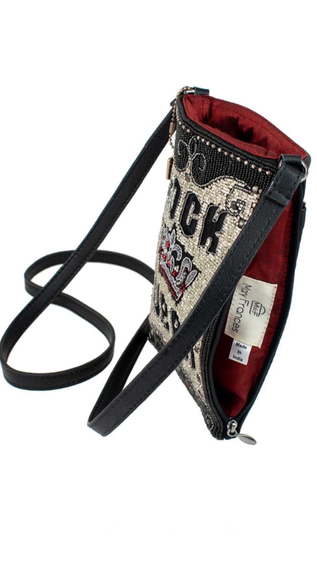 Mary Frances Rock Queen Music Crossbody Handbag Mary Frances Beaded Bag