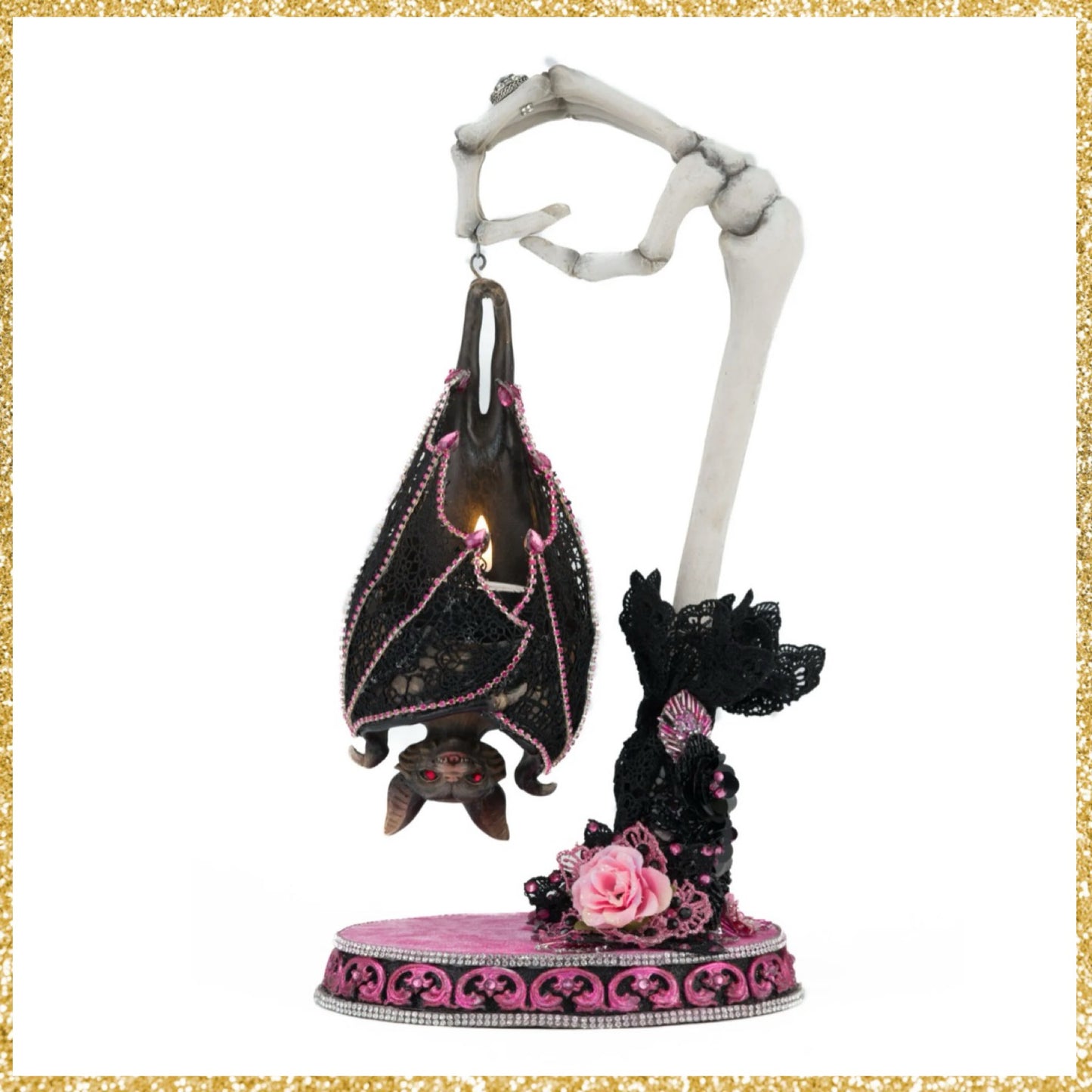 Katherine's Collection Lacey Bat Luminary Katherine's Collection Halloween Bat Decor