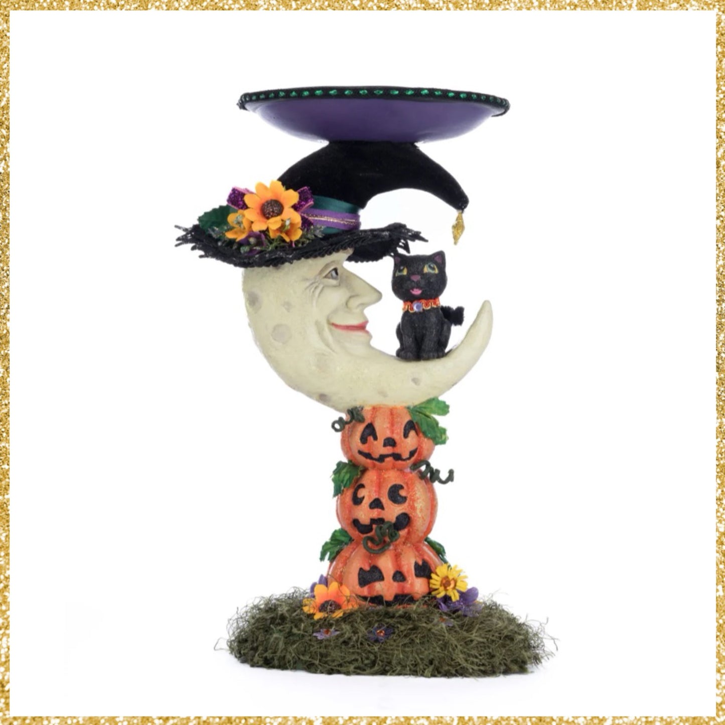 Katherine's Collection Moon Pillar Candle Holder Katherine's Collection Halloween Candle Holder