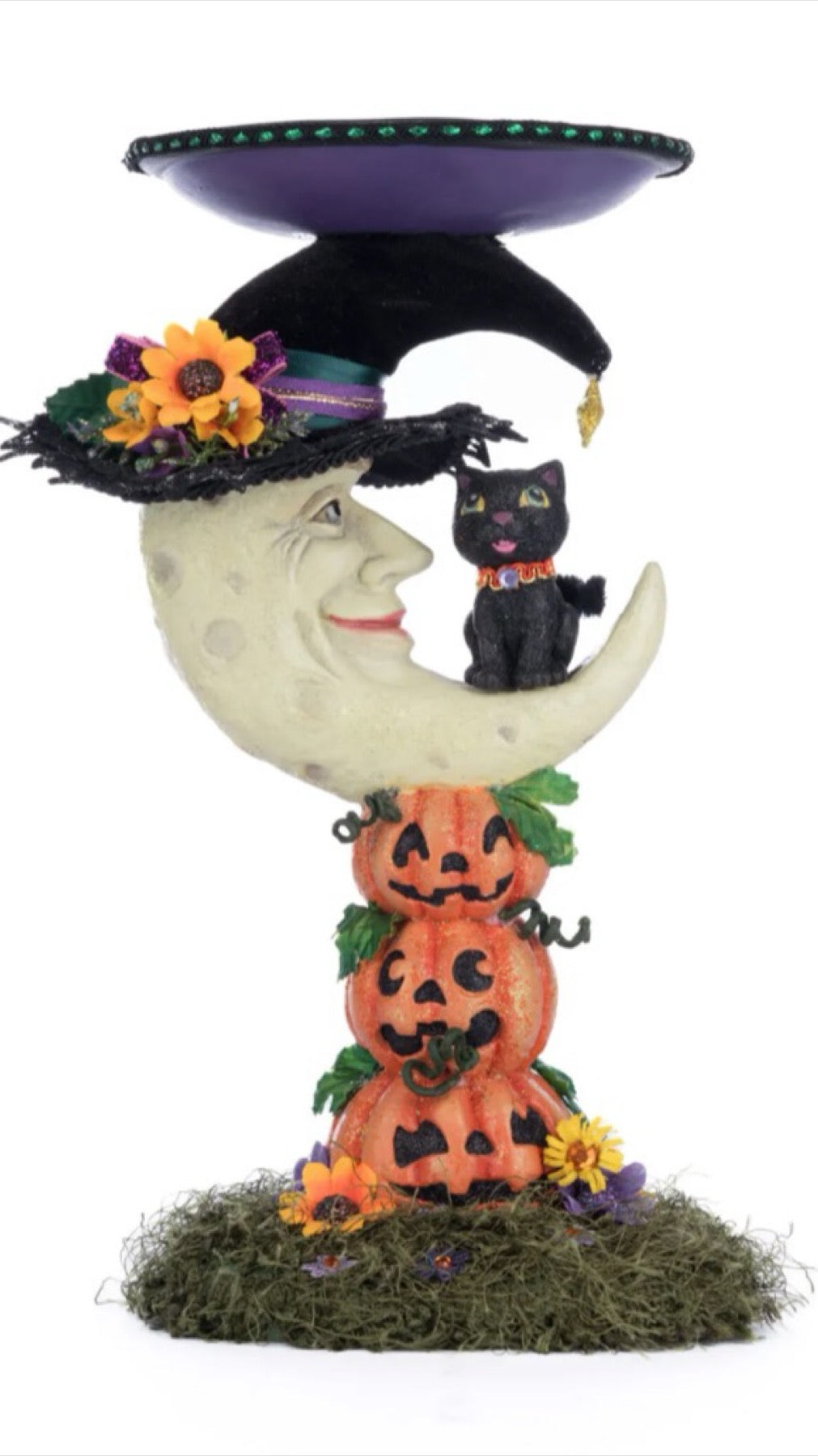 Katherine's Collection Moon Pillar Candle Holder Katherine's Collection Halloween Candle Holder