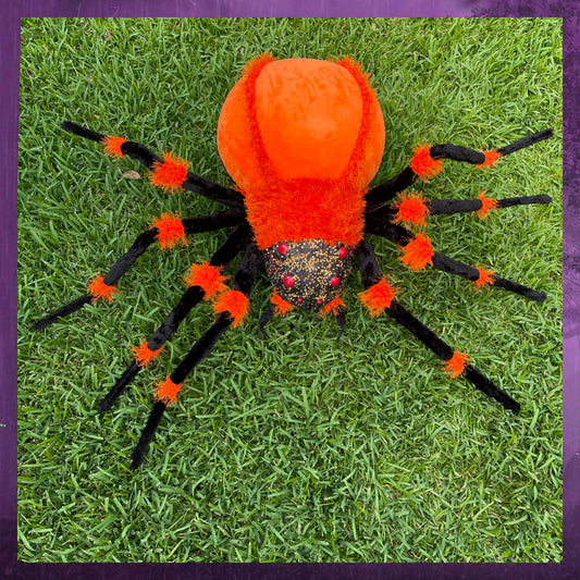 60" December Diamonds Orange Halloween Spider Decor