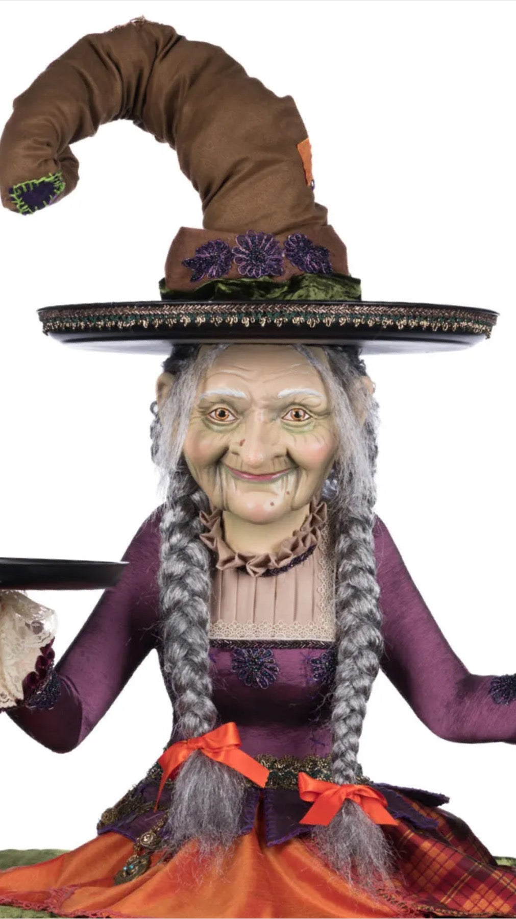 Katherine's Collection Gertrude Grimoir Witch Server Katherine's Collection Halloween Witch Cupcake Server