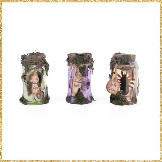 Katherine's Collection Broomstick Acres Potion Jars    Katherine's Collection Halloween Potion Bottles