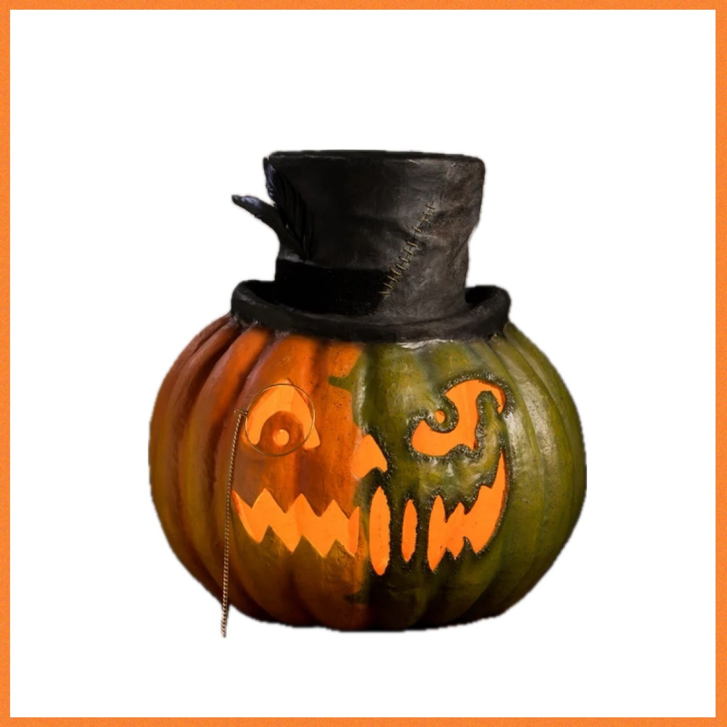 Bethany Lowe Jekyll and Hyde Pumpkin Jack O' Lantern Bethany Lowe Halloween Pumpkin Decoration