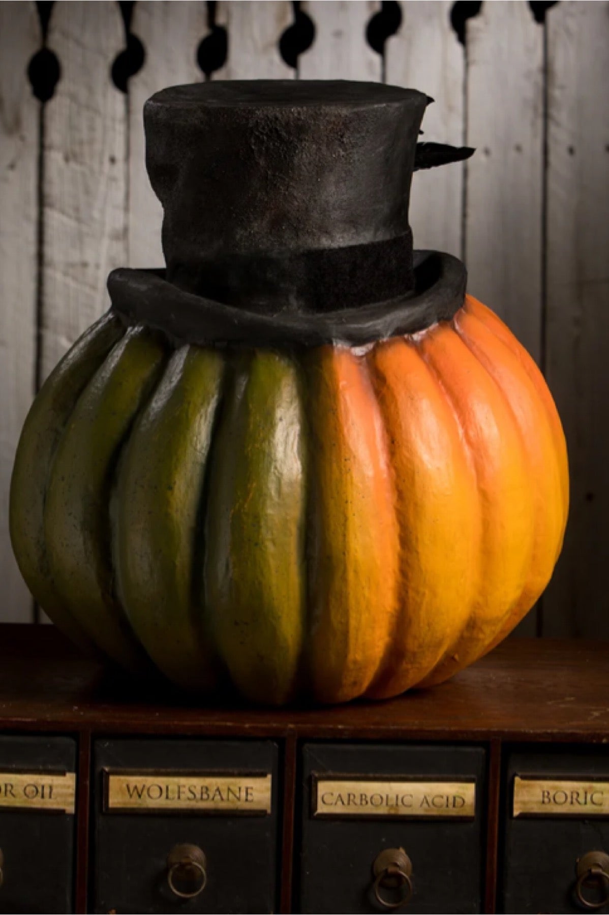 Bethany Lowe Jekyll and Hyde Pumpkin Jack O' Lantern Bethany Lowe Halloween Pumpkin Decoration