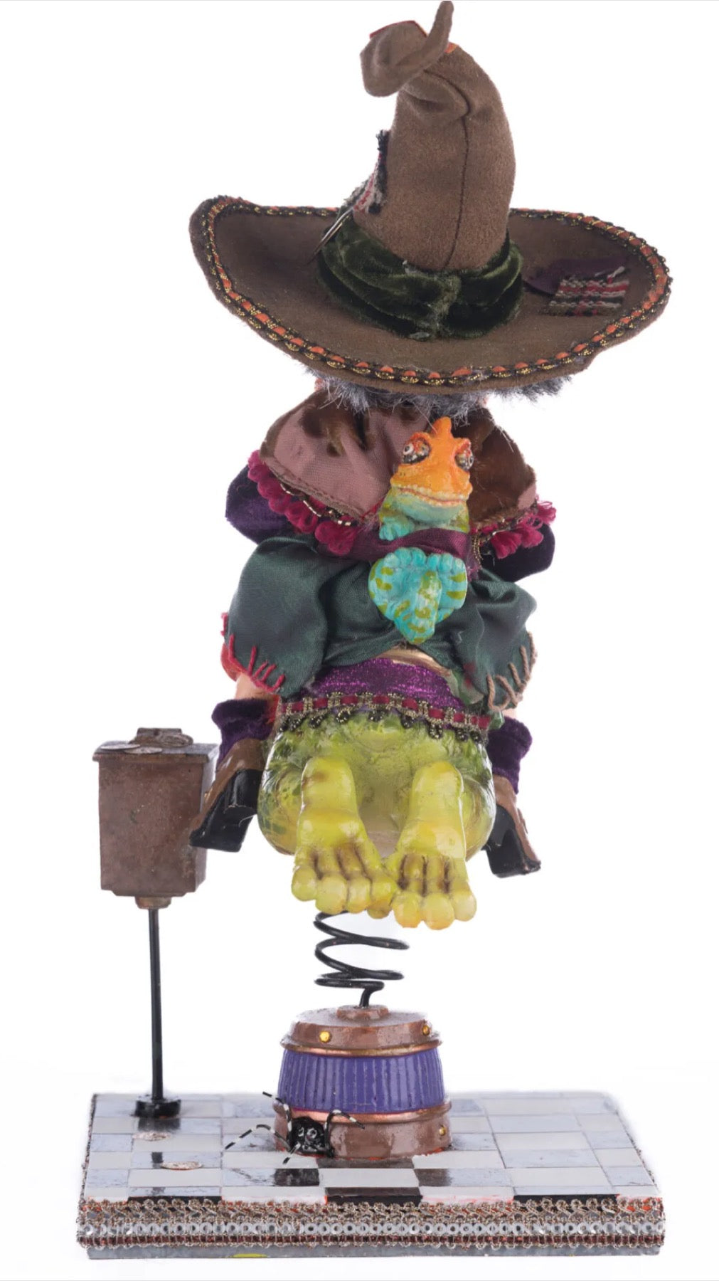 Katherine's Collection Phoebe On Frog Ride Tabletop Katherine's Collection Halloween Witch Figure