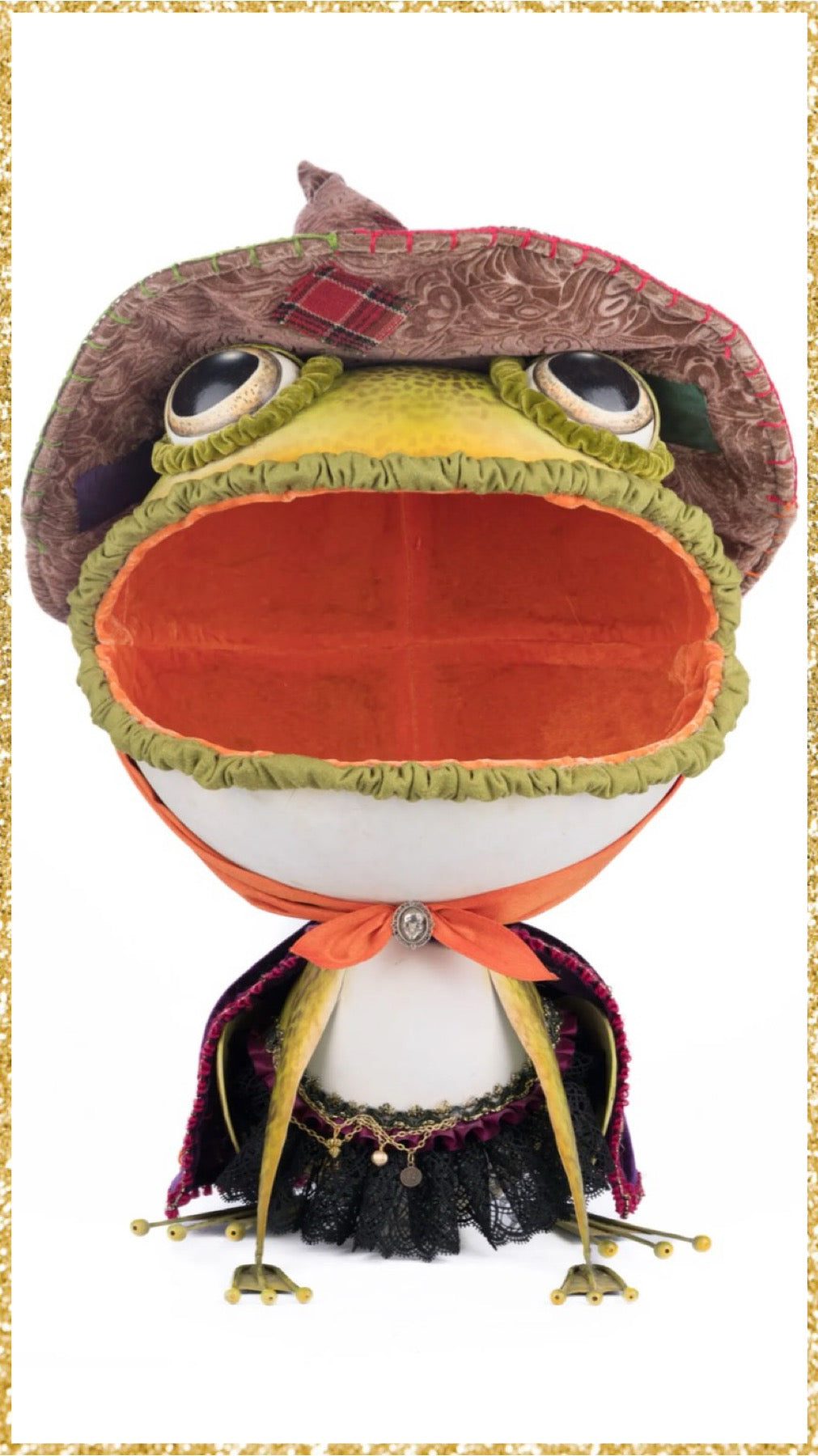 Katherine's Collection Franklin The Frog Candy Container Katherine's Collection Halloween Candy Container