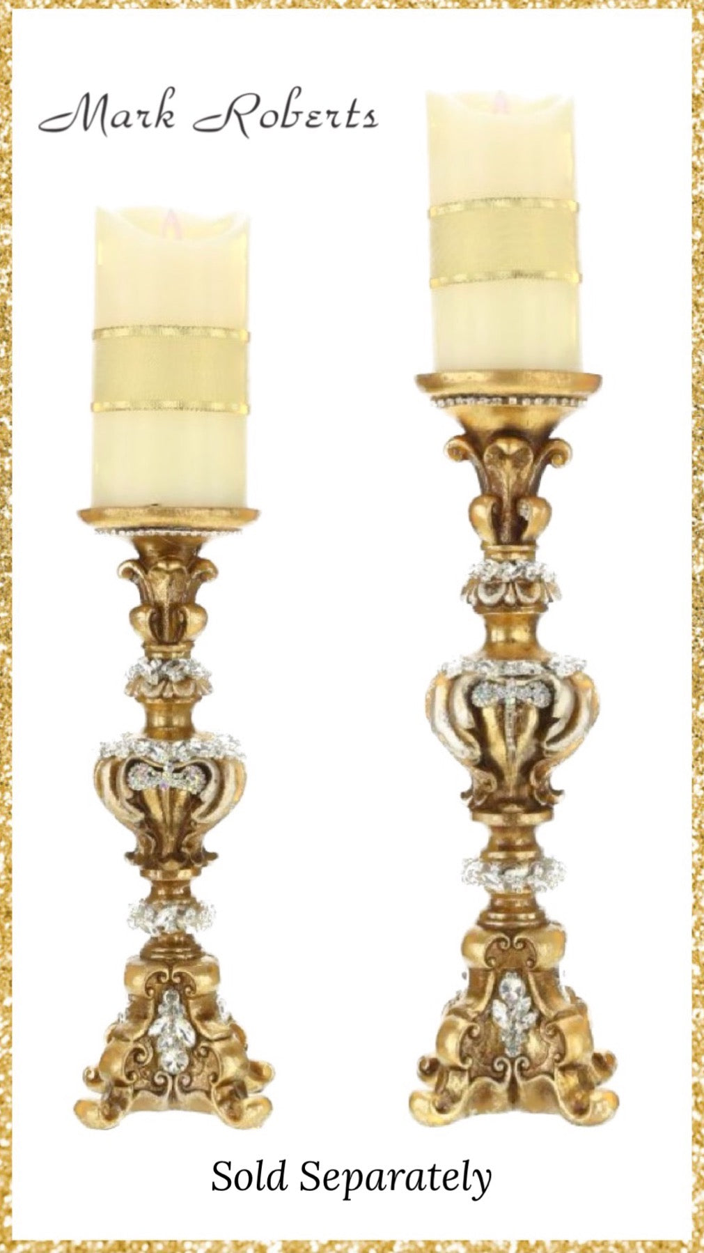 15" Jeweled Candle Holder Mark Roberts Home Decor
