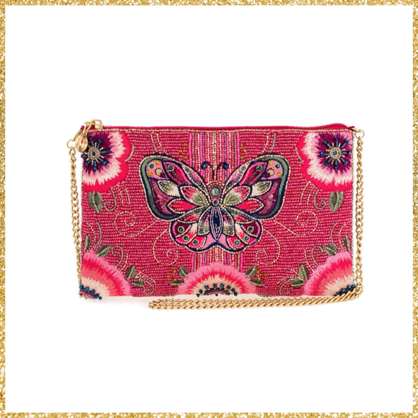 Mary Frances Beaded Social Butterfly Mini Crossbody Handbag Mary Frances Butterfly Purse